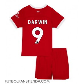 Liverpool Darwin Nunez #9 Primera Equipación Niños 2023-24 Manga Corta (+ Pantalones cortos)